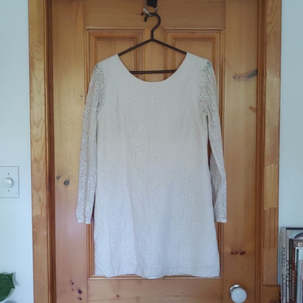 Eve Gravel open back crochet dress